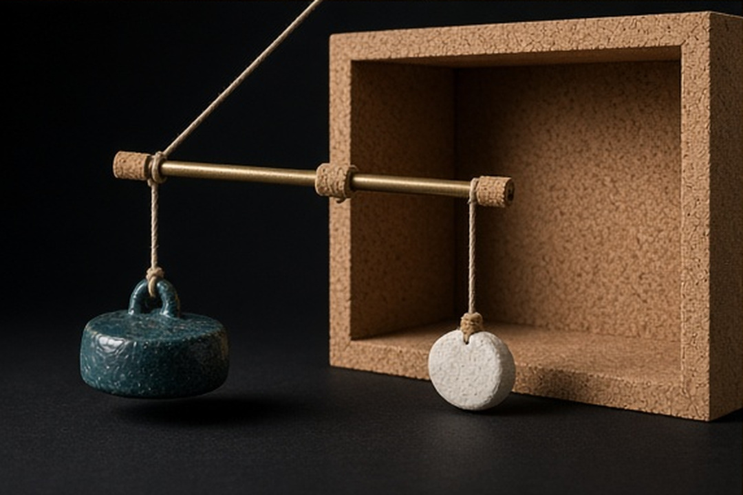 Kinetic balance near a calmer cork-lined place