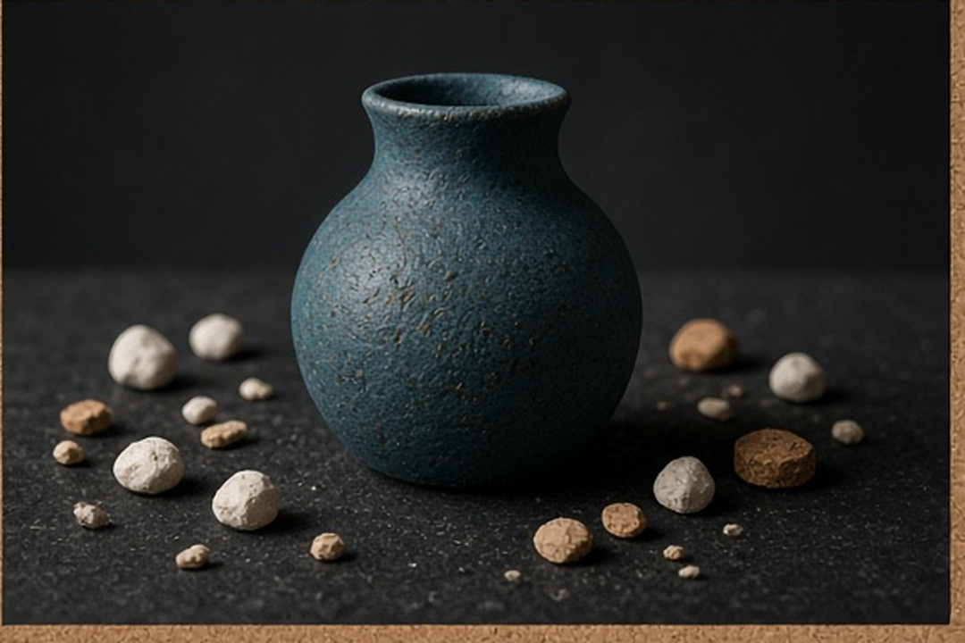 Whole stoneware vessel free of labels