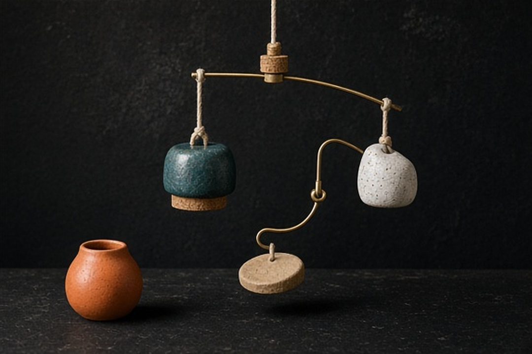 One raw-clay cue resting on a shelf